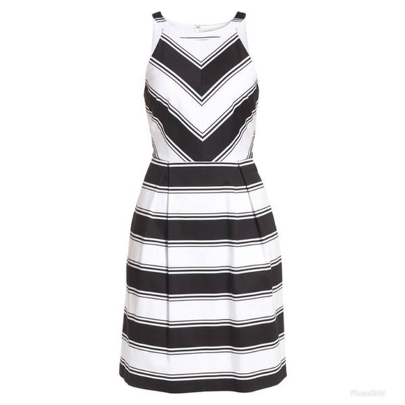 SOLD Adrianna Papell Halter Dress Black White - Picture 4 of 8
